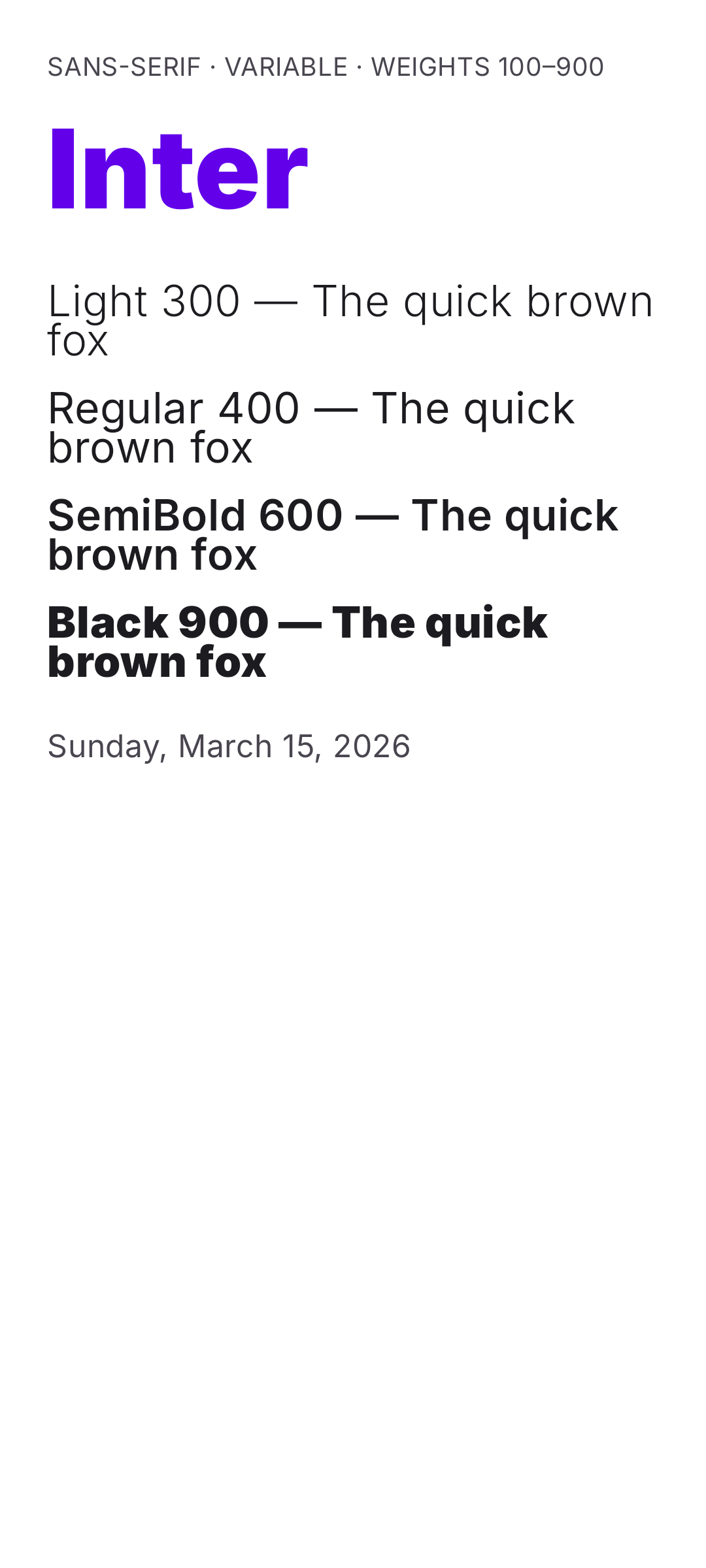 Typography Showcase — Home — page 2