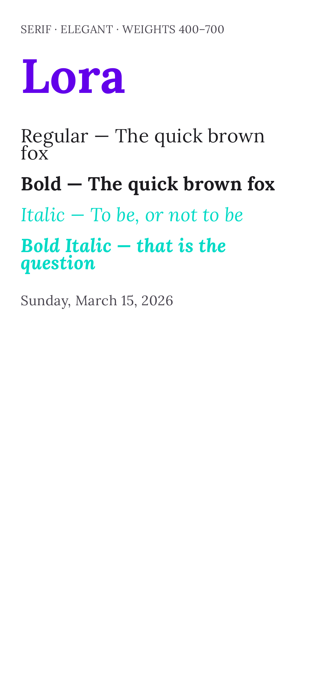 Typography Showcase — Home — page 3